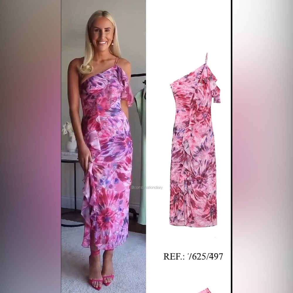 Zara Ruffled Asymmetrical One-Shoulder Dress - Picture 15 of 17